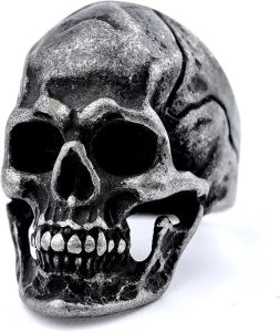 Bague tête de mort biker