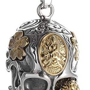 Collier tête de mort alliage 60cm