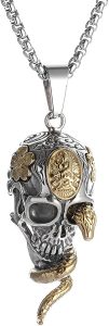 Collier tĂȘte de mort Alliage 60cm