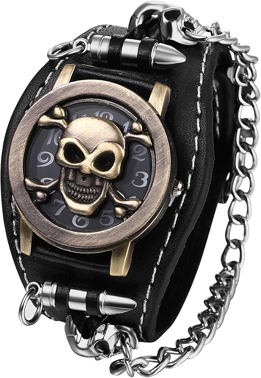 Montre tête de mort cadran crâne