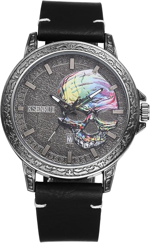 Montre tête de mort Quartz style punk Vintage