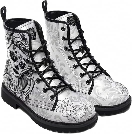 Bottine Gothiques femme tête de mort