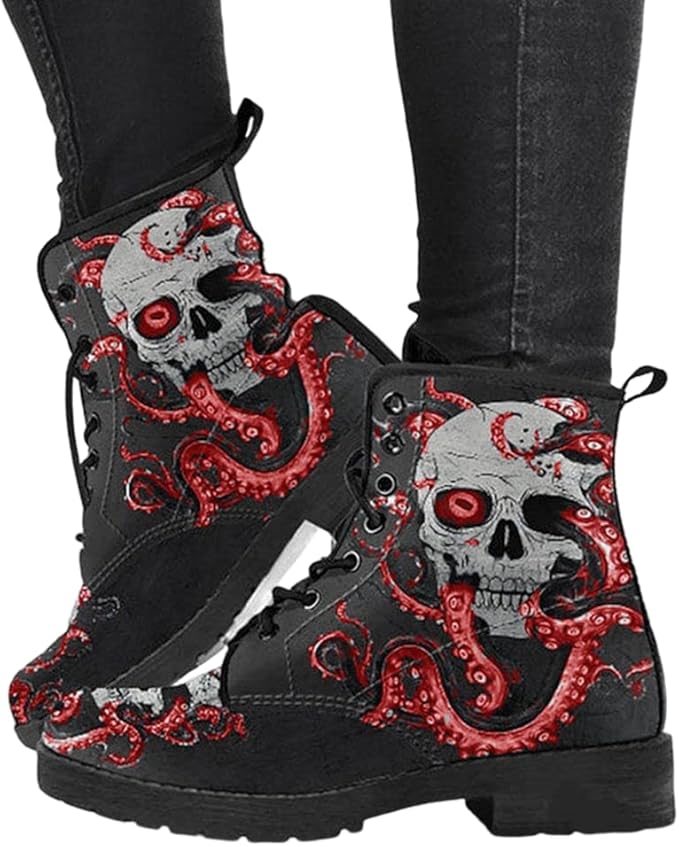 Bottines tête de mort et Kraken